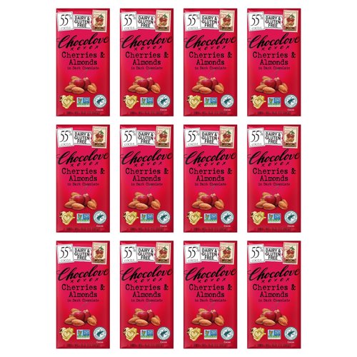 Chocolove Dark Chocolate, Cherry/Almond, 3.2 Ounce (Pack of 12)