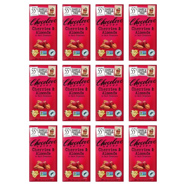 Chocolove Dark Chocolate, Cherry/Almond, 3.2 Ounce (Pack of 12)