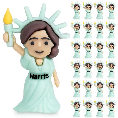 LMTGLDT Kamala Harris 2024 Toy Figure,25pcs Kamala Harris Figure,Cute Kamala Harris Doll,Kamala Harris Gag Gifts for Kamala,USA 2024 Bobblehead for Car Home Desk Party Decoration