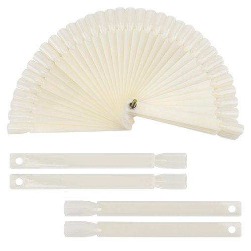 200 Pieces Nail Swatch Sticks Natural Nail Art Practice Tips Fan Shaped Polish Color Display Stic...