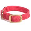 Mendota Pet Double Braid Collar - Brass - Dog Collar - Made in The USA - Red, 9/16 in x 12 in Junior