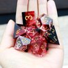 Haxtec Sharp Edge DND Dice Set Red Blood Swirls Resin Dice D&D Dice for RPG Role Playing Games Dungeons and Dragons Gift