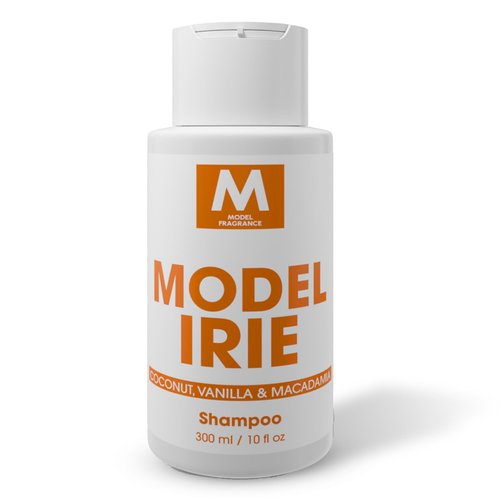 Model Irie Fragrance Shampoo | Coconut, Vanilla, and Macadamia Scented | Sulfate Free & Hydrating Shampoo | Volumizing Shampoo for All Hair Types | Hair Care Products for Clean, Shiny, & Healthy Hair