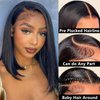 Bob Wig Human Hair 12 Inch 13x4 HD Lace Front Wigs Human Hair Straight Glueless Bob Lace Frontal Wig Human Hair Pre Plucked With Baby Hair 150% Density Short Bob Wigs for Black Women Natural Black
