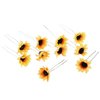 BinaryABC Sunflower Hair Pins Hair Clips for Bridal Wedding Party, Bridesmaids, Proms (10Pcs) (Yellow)