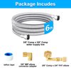 Dishwasher Installation Kit - 6 FT Premium Stainless Steel Braided Dishwasher Hose kit,Food Grade PEX Inner Tube Dishwasher Water Supply Line with 3/8"x3/8"MIP Elbow,3/8"x 3/4" FHT Elbow