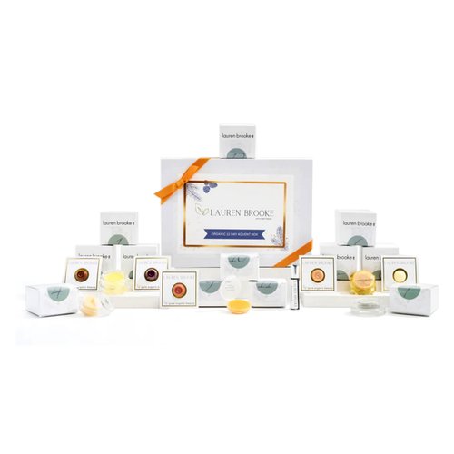 Lauren Brooke Cosmetiques Organic Advent Beauty Gift Box Set, 2024 Edition - 12 Mini Sizes & Limited-Edition Products