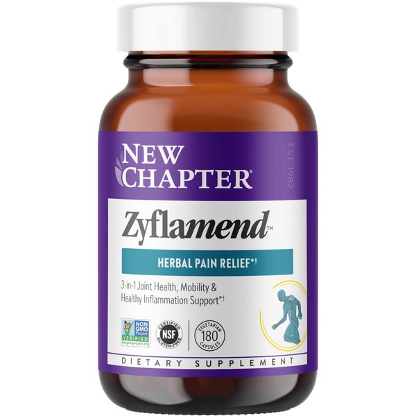 New Chapter Zyflamend™ Multi-Herbal Pain Reliever+ Joint Supplement, 10-in-1 Superfood Blend with Ginger & Turmeric for Healthy Inflammation Response & Herbal Pain Relief+, 180 Count