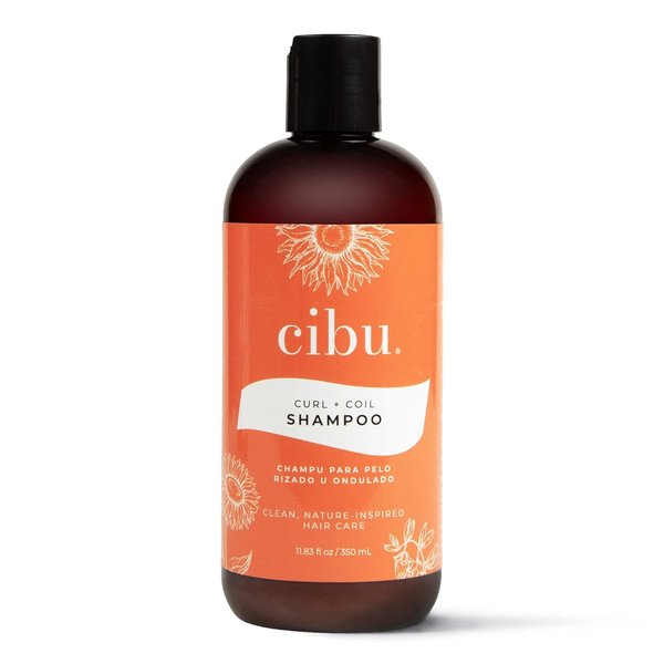 CIBU Curl + Coil Shampoo Cleanses, Hydrates, Revitalizes, Detangles & Preserves Natural Curl + Coil for Frizz-Free Smooth Manageable Hair (Shampoo, 350ml)