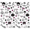 Oottati 2 Sheets Small Tiny Temporary Tattoo Stickers Finger Cute Black Skull Cherry Star Pin Elephant Fish Bone Heart