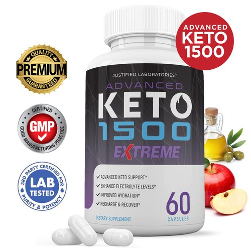 Advanced Keto 1500 Extreme Pills 1675MG New & Improved Formula Contains Apple Cider Vinegar Extra Virgin Olive Oil Powder Green Tea Leaf 60 Capsules