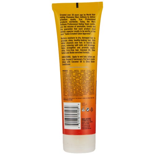 Marc Anthony Coconut Oil Shampoo 8.4 Ounce Tube(No Sulfate) (248ml) (2 Pack)