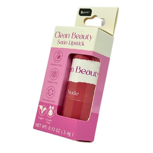 b.pure Clean Beauty Satin Lipstick Nude .12 oz