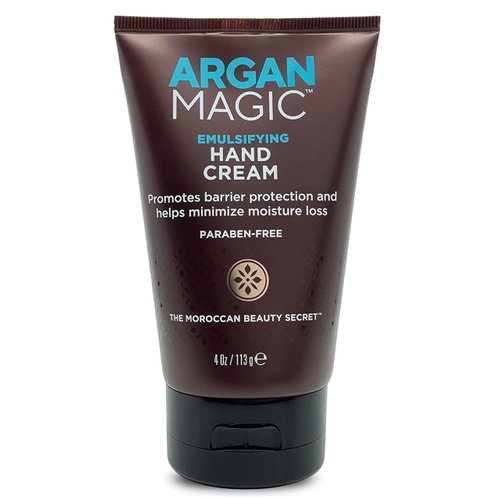 Argan Magic Emulsifying Hand Cream - Hydrating and Moisturizing Hand Cream | Enriched with Argan Oil, Vitamin E, and Chamomile | Made in USA | Paraben Free | Cruelty Free (4 Ounce / 113 Gram)