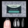 Short Almond Nail Tips, 216pcs Acrylic Fake Nails Soft Gel X Nail Tips, Full Cover Pre-Shaped Matte Clear Press on Nails for Extension, Diy at Home Manicure 12 Sizes