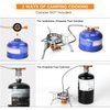 Odoland 3500W Windproof Camp Stove Camping Gas Stove with Fuel Canister Adapter, Piezo Ignition, Carry Case, Portable Collapsible Stove Burner for Outdoor Backpacking Hiking and Picnic