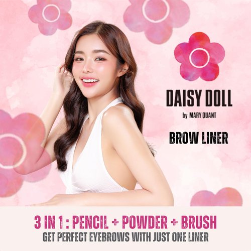 Daisy Doll by Mary Quant Japanese 3-in-1 Eyebrow Liner Kit (Pencil, Powder & Brush) for Long-wearing Brow Powder and Bursh for Smuge-free Eye Makeup, BR002 Natural Brown 0.02 fl oz