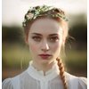 LLinfflr Boho Flower Headband Bridal Flower Crown Hair Wreath Floral Headpiece Halo Party Prom Wedding Photos Green