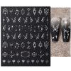 3D Silver Metallic Nail Stickers for Women Star Moon Sun Nail Decals for Nail Art Design Butterfly Nail Art Stickers Boho Totem Nail Sticker Self-Adhesive Stickers for Nails DIY Nail Decor, 8 Sheets