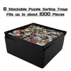 8 Puzzle Sorting Trays with Lid 8x8 Premiunm Puzzle Trays for Puzzle Lovers for Puzzles Up to 1000-1500 Pieces,Puzzle Tray, Convenient Tool for Puzzle Lovers (Black)