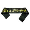 NAUXIUDSJS 30 Fabulous Sash, 30th Birthday Sash, Black Satin Sash with Gold Foil Letter Happy 30th Birthday Accessories Decorations Party Favor