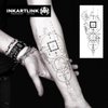 INKARTLINK Semi Permanent Tattoos,Temporary Tattoos, Adult Art Designs, Party Favors, Waterproof, Realistic, No Adhesive, No Reflective, Lasts 1-2 Weeks (Geometric)