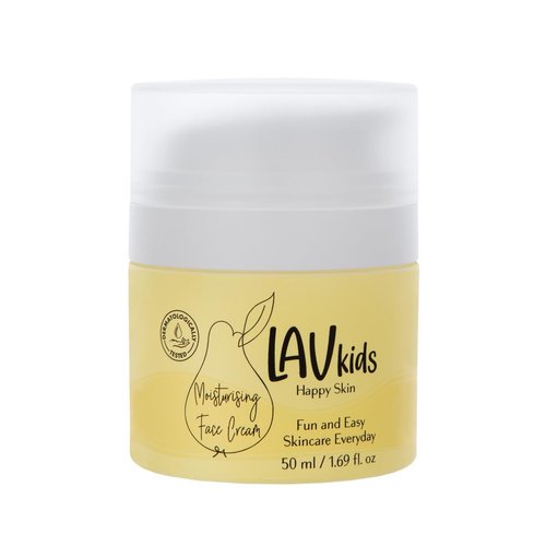 LAV KIDS Face Moisturiser with Jojoba Oil, Sweet Almond Oil and Shea Butter 50ml, Naturally Gentle Kids and Baby Moisturiser Cream, Dermatologically Tested Kids Face Cream for All Skin Care Types
