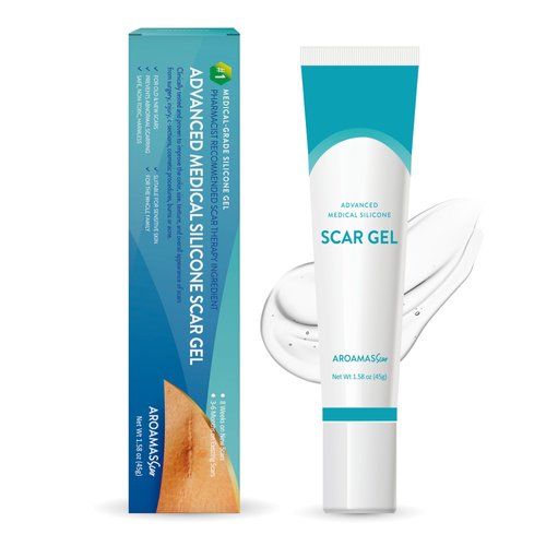 Aroamas Scar Advanced Scar Gel - Medical-Grade Silicone Scar Gel for Surgical Scars, for Face, Sc...