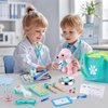 Doctor Kit for Toddlers 3-5 with Dog Toy 37 PCS Veterinarian Playset for Kids Doctors Play Set Pretend Play Doctor Set Vet Kit for Kids Medical Kit with Real Stethoscope Doctor Toys for Girls Age 3+