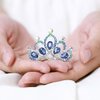 JAKAWIN Girls Crystal Rhinestone Hair Comb Christmas Tiara Crown Headpiece Birthday Gifts Hair Accessories (Blue)