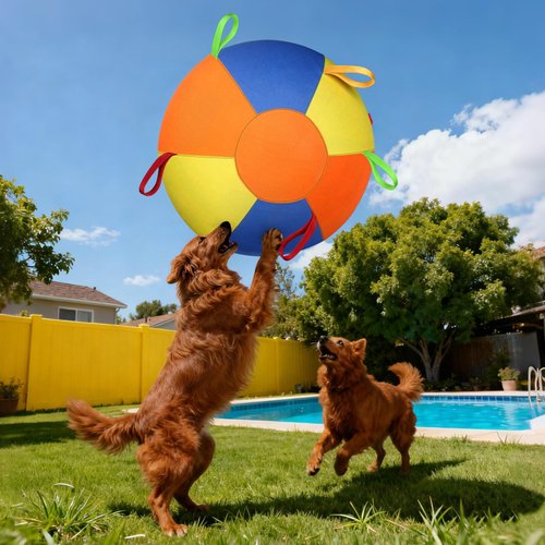AIERSA Herding Ball for Dogs, Large Dog Ball with Handles for Outdoor Play, Indestructible Training Toy Balls for Australian Shepherd, Interactive Toy Balls for Medium & Large Dogs