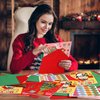 Moinchore 32 Pack Christmas Cards Xmas Crafts DIY Cards with Envelopes Merry Christmas Crafts Kit Christmas Tree Santa Elk Greeting Cards Xmas Stickers Cards DIY for Kids Christmas Party Supplies