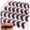False Eyelashes Russian Strip Lashes Fluffy Fake Eyelashes Extension D Curl Wispy Handmade Soft Reusable 14 Pairs Lashes Pack