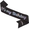 ZHBDPaty "It's my Brithday Birthday Girl Sash with Pear Pin Party Favors For Girl Women (Black)