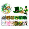 St. Patrick's Day Nail Art Glitters Green Clover Flakes Nail Sequins 3D Shamrocks Nail Art Glitter Design Holographic Leaf Sequin Nails Supplies Shine Lucky Nail Art Stickers Decorations DIY Crafts