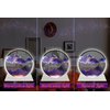 Szoranct Moving Sand Art Lamp Round Glass Flowing Sand Frame, Sand Art Liquid Motion and 3D Deep Sea Moving Sandscapes, for Office and Home Decor (7", Purple with Light)