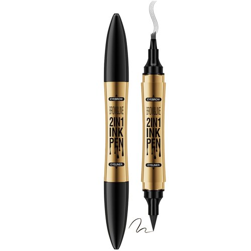 Eyebrow Pencil, Double Ended 4 Tip Microblade Eyebrow Pen with Eyeliner, Waterproof Long Lasting Natural Eye Brow Pen Eyeliner for Women (03# Grey)