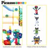 PicassoTiles Magnet Marble Run Tiles Pete The Cat Themed Character Marbles for Magnetic Building Block Construction Tile Maze Structures STEM Learning Pretend Play Fun Toys Girls Boys Ages 3+ PTG02