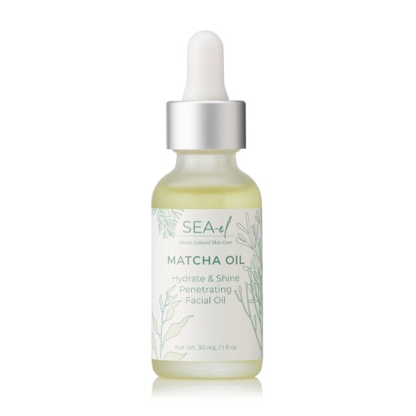 Sea-El Matcha Face Oil Skincare - Hydrating Glow Green Tea & Sea Kelp Facial Oil Blend - Calming & Deeply Penetrating Antioxidant-Rich Moisturizer for Women & Men, Vegan, All Skin Types - 1 Fl Oz