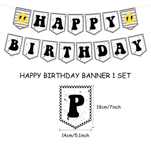 Happy Dude Happy Birthday Banner for Boy Girl Kids One Happy Dude 1st Birthday Decorations,Hippie Groovy Birthday Party Decorations Decor Supplies