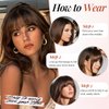 MONIXI Bangs Hair Clip in Bangs, 100% Real Human Hair Clip in Fringe, 3 Secure Clips in Full Fringe French Bangs Natural Thick Volume Fake Bangs for Women Girls Daily Wear Chocolate Brown