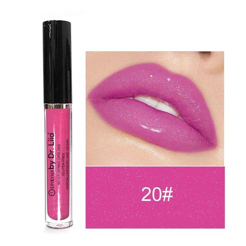 EPILYNX Vegan Moisturizing, Long Lasting Lip Gloss - Satin & Glitter - Allergen Free for Sensitive Skin - Juicy Watermelon by Dr. Liia