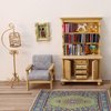 1:12 Scale Miniature Cupboard Bookshelf Classic Wooden Mini Storage Hutch Kitchen Dollhouse Bookshelf Wood Cabinet 1:12 Furniture Display Showcase Decoration Sideboard Accessories (White)