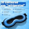 Cooling Gel 3D Sleep Eye Mask-Weighted Blackout Sleep Mask & Cold Compress for Dark Circles, Dry Eyes, and Puffiness - Comfortable, Eyelash-Friendly, Reusable for Relaxing Sleep -Blue