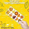 102 PCS Pizza Temporary Tattoos Themed Birthday Party Decorations Favors Supplies Décor Cute Pizza Time Pie Slice Fast Food Tattoo Stickers Gifts For Boys Girls Class Prizes Rewards Cartoon Carnival