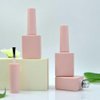 Teensery 4 Pcs 10ml Matte Glass Nail Polish Bottles Empty Refillable Gel Nail Polish Bottles Nail Varnish Vials Containers with Brush Cap for Nail Art, Pink