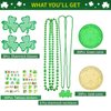 132Pcs St. Patricks Day Accessories Party Favors Shamrock Glasses Necklaces Green Gold Coins Tattoos for Irish St Patrick's Day Decorations Supplies