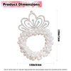 Baby Toddler Hair Ties, Pearl Beads Hair Scrunchies with Crown, Hair Ties Band Elastic Hari Bands Ponytail Holders Hair Accessories for Princess Crystal Shiny Tiaras Headbands (Cloud)