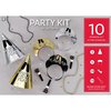 Amscan Party City New Year’s Eve 2025 Wearables and Noisemakers for 10 Guests, Party Supplies, Black, Gold and Silver, 30 Piece