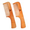 3 PCS Peach Wooden Comb Women and Men Comb - Wide & Narrow Tooth (S023)